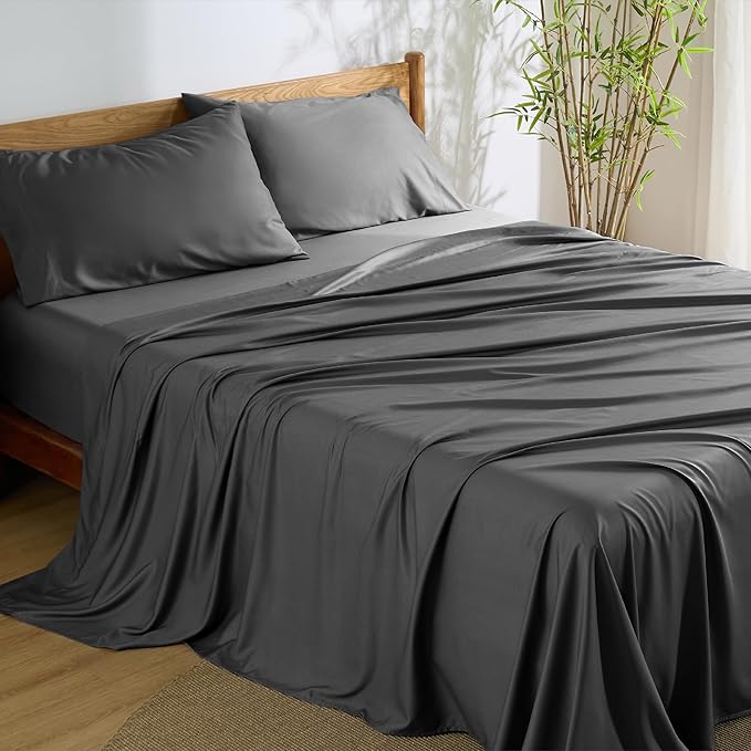 Bedsure Queen Sheet Set, Rayon Derived from Bamboo, Cooling Sheets, Breathable by BEDSURE
