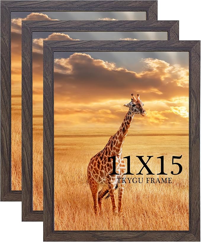 TKYGU 11x15 Picture Frame Set of 3, Wooden Frame 15x11 Wall Gallery Poster by TKYGU