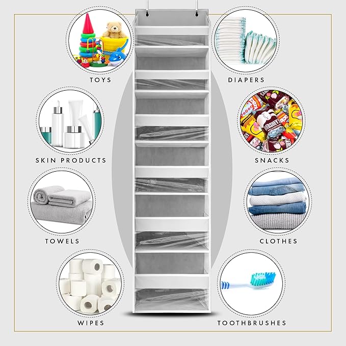 HOMELUX THEORY UPGRADED 6 Tiers Over The Door Organizer Hanging - Image 3