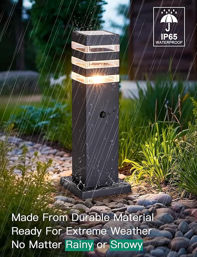Motion Outdoor Pathway Lights Black E26 Outside Landscape Path Lamp Dusk to - Image 6