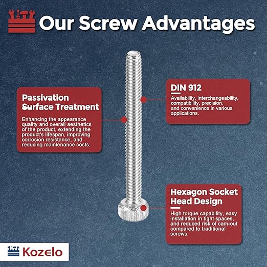 Kozelo 100pcs Socket Head Cap Screws - Image 3