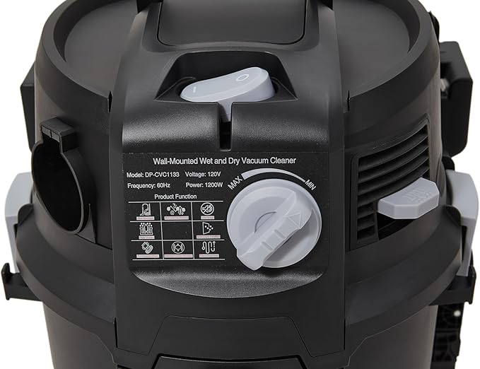 Dapper Supply 6 Gallon Wall Mount Wet/Dry Vacuum, 5.5 Peak HP, 30 Ft Hose - Image 9