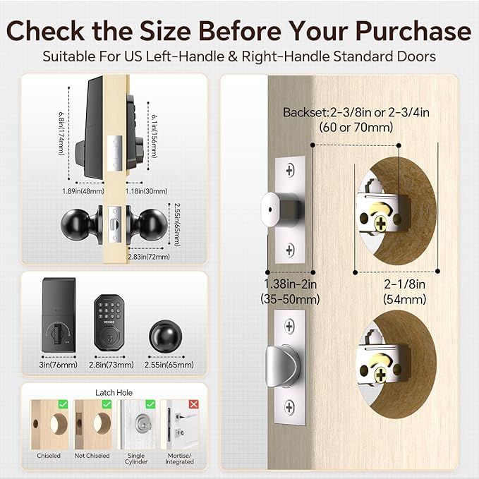 VCHOO Keyless Entry Door Lock - Image 8