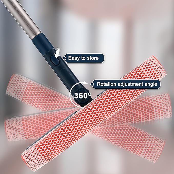 Professional Window Squeegee, 2-in-1 Window Cleaner - Image 2