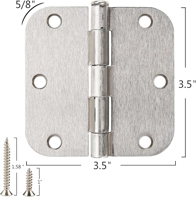 12 Pack Interior 3.5" Brushed Nickel Door Hinges - Image 4