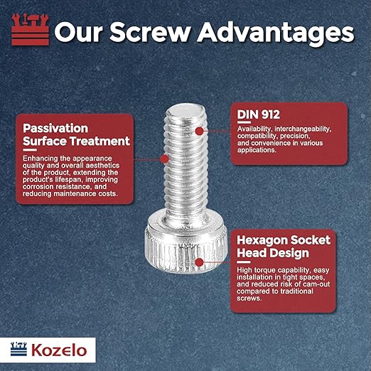 Kozelo 50pcs Socket Head Cap Screws - Image 3
