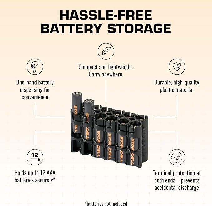Storacell by Powerpax AAA Battery Storage Caddy, Holds 12 Batteries - Image 4