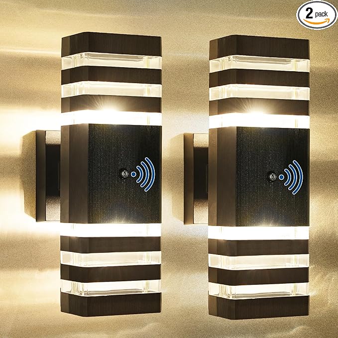 Delicavy 2PK Dusk to Dawn Sensor Outdoor Wall Lights Up Down Porch Lights by DELICAVYLIGHTING