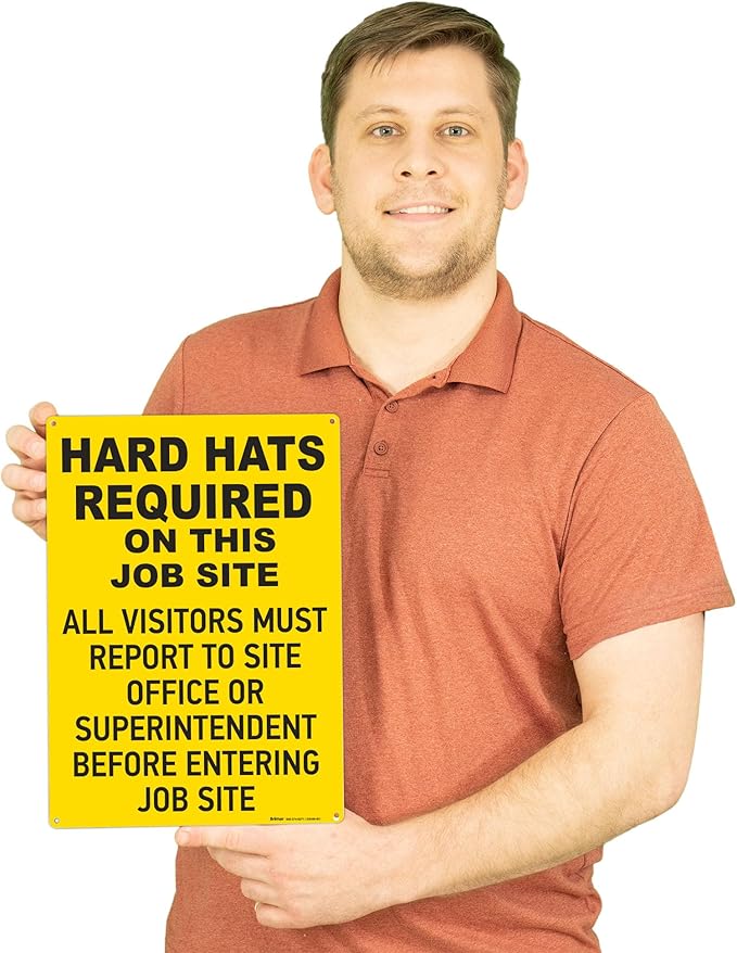 Brimar - 10" x 14" - Hard Hats Required on Job Site Sign - .055″ Polyethylene - Image 3