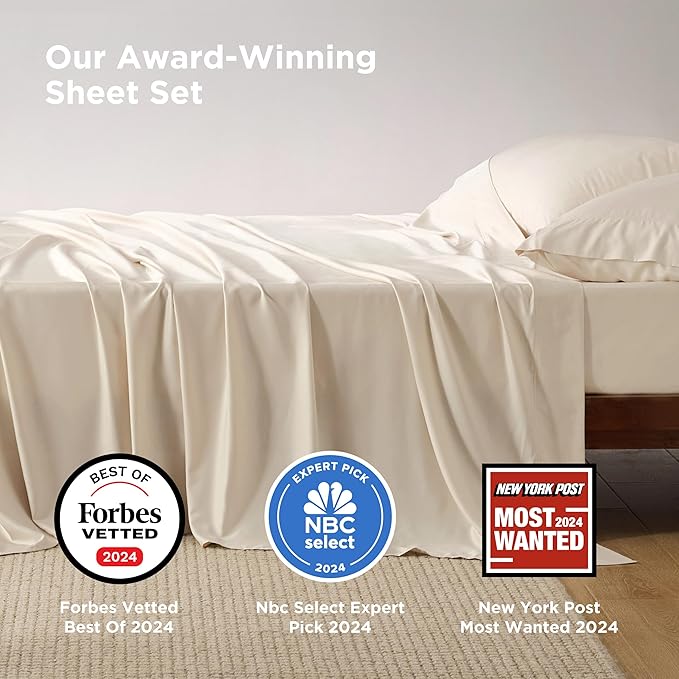 Bedsure Full Size Bed Sheets, Cooling Sheets, Rayon Derived from Bamboo - Image 2