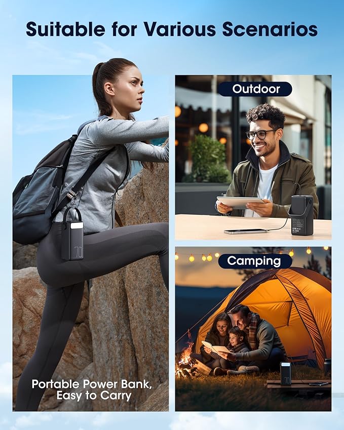 Portable Charger 70000mAh Power Bank, 22.5W Fast Charging USB C Battery Pack - Image 8