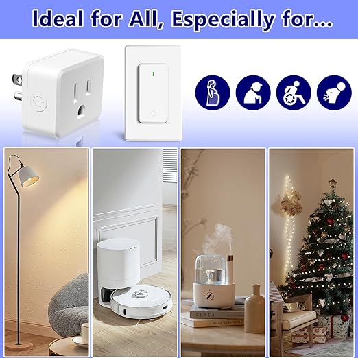 Remote Plug in On Off Switch, Wireless On/Off Light Switch Wall Mounted - Image 4