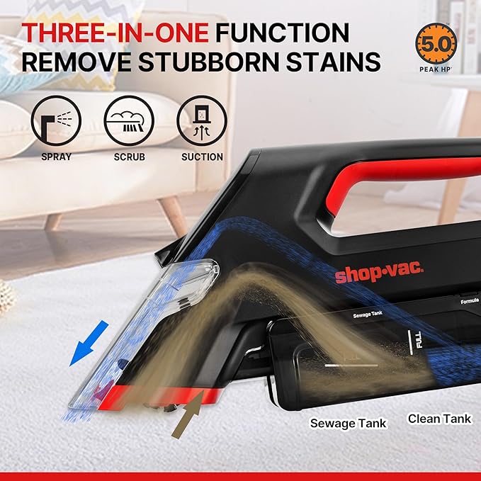 Shop-Vac 3-in-1 Cordless Spot Cleaner, Handheld Upholstery Cleaner - Image 2