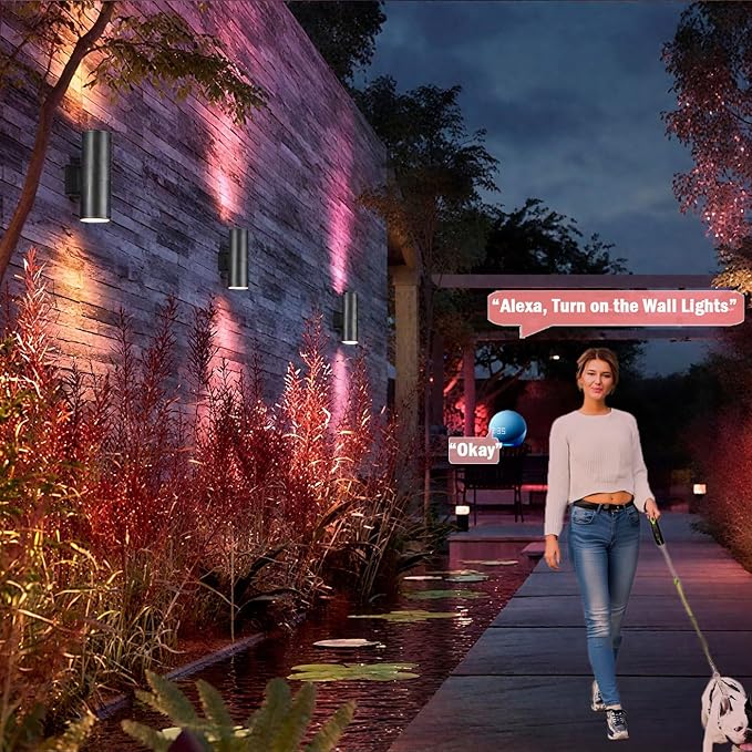 rosykite Exterior Double Up Down Outdoor Wall Lights, Mi.Light Remote Control - Image 8