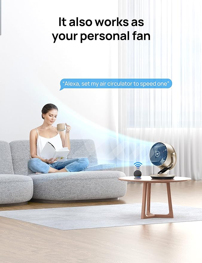 Dreo Smart Desk Fan for Bedroom, 120°+90° Oscillating Fans - Image 6