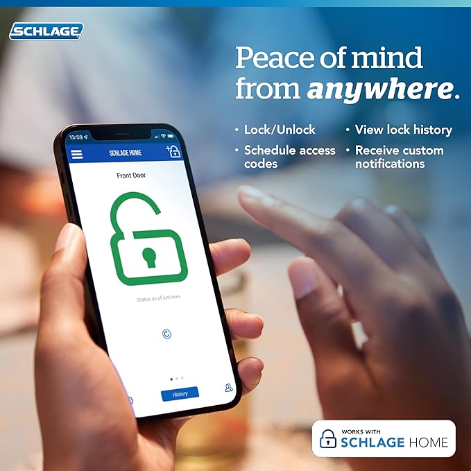 Schlage Arrive WiFi Deadbolt Smart Lock, Keyless Entry Door Lock - Image 7