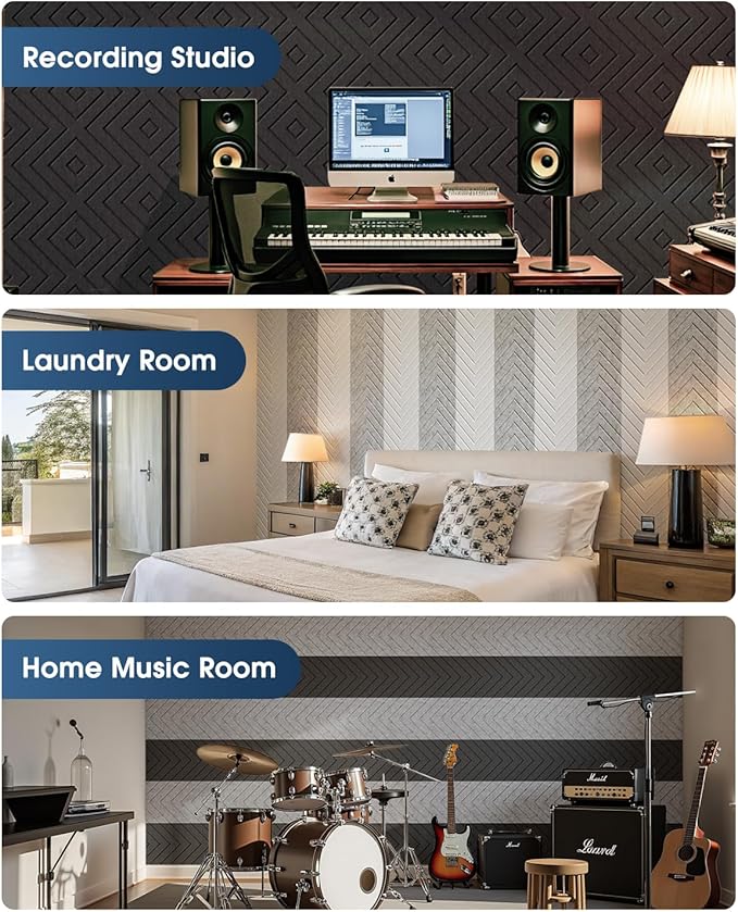 Woovio Sound Proof Foam Panels for Walls, 18 Pack Self-Adhesive Acoustic Panels - Image 8