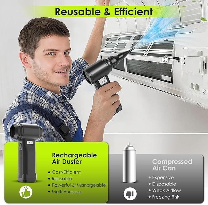 OVVGO Electric Compressed Air Duster, 000RPM Cordless Air Blower - Image 7