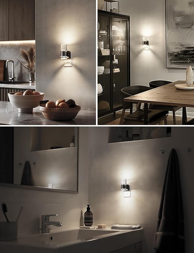 L LOHAS LED Night Light, Dimmable Night Lights Plug into Wall, 2 Pack Acrylic - Image 4