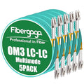Fibergaga 5Pack-2M OM3 LC to LC Multimode Fiber Patch Cable, 50/125µm 10G/40G by Fibergaga