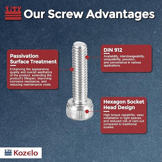 Kozelo 50pcs Socket Head Cap Screws - Image 3