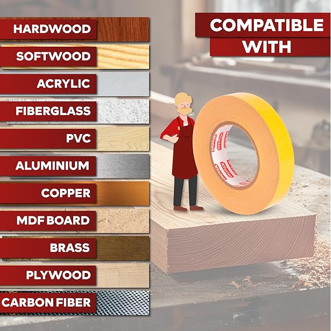 XFasten Double Sided Woodworking Tape 3 Inches x 90 Feet, Residue-Free and - Image 7