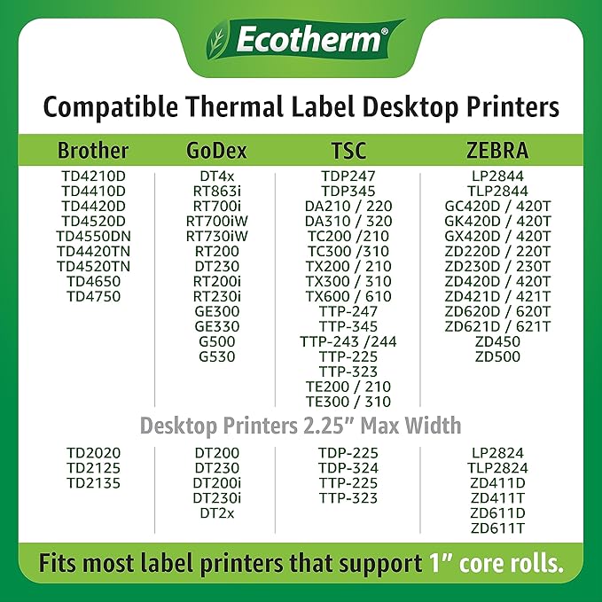 3" x 3" Thermal Labels | 4 Rolls | 2100 Labels | fits Zebra, Offnova Thermal - Image 6