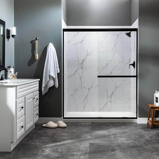 Palisade 78in x 60in x 32in Waterproof Vinyl Shower Surround Kit - Image 3