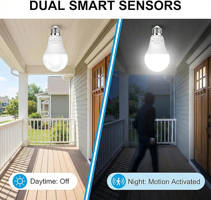 TSEXES Motion Sensor Light Bulbs, Motion Activated Dusk to Dawn Security LED - Image 2
