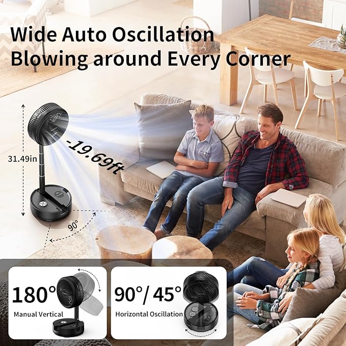 Socool 40000mAh Portable Fan Foldable Battery Rechargeable - Image 4