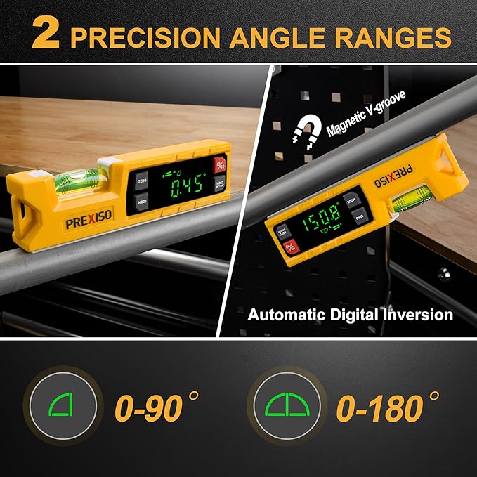PREXISO Digital Level & Digital Protractor, 7 inch Angle Finder 0-90° & 0-180° - Image 3