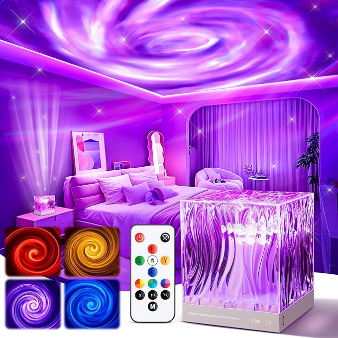 Space Projector for Bedroom, 18 Colors Hologram Cube Galaxy Projector for by Mubarek