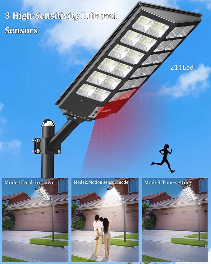 Ofuray Of-9600W Solar Street Lights Outdoor, 660000Lm Solar Security Flood - Image 2