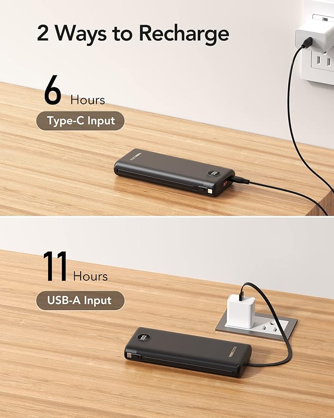 Power Bank 30000mAh, VEEKTOMX 22.5W Fast Charging Portable Charger built in - Image 5