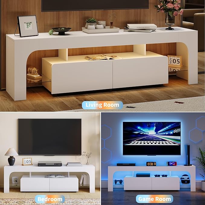 IDEALHOUSE LED TV Stand for 55 to 75 Inch TV, Modern TV Console Table - Image 6