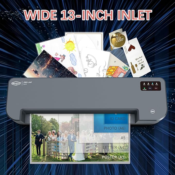 SINCHI 13-Inch Thermal Laminator & Foil Applicator, 3–10 Mil, 4-Roller - Image 4