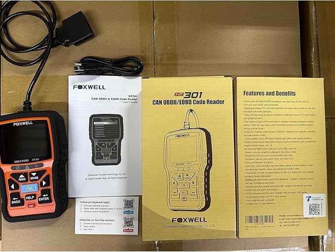 FOXWELL NT301 OBD2 Scanner Live Data Professional Mechanic OBDII Diagnostic - Image 8