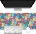 EOBKLAX Kawaii Colorful Cats Desk Mat, Large Gaming Mouse Pad, Non-Slip Rubber by EOBKLAX