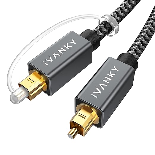 IVANKY Digital Optical Audio Cable 6ft/1.8M, Slim Nylon Braided Audio Optical by ivanky