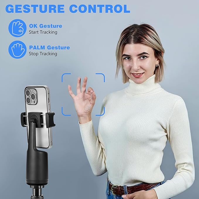 Auto Face Tracking Tripod, 360° Rotation Body Phone Camera Mount Smart Shooting - Image 7
