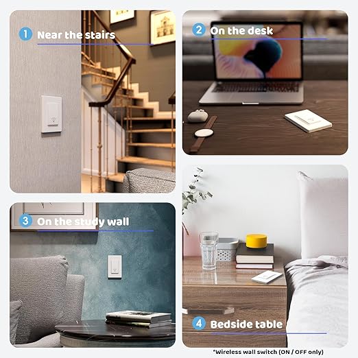 Avorecta Wireless Light Switch and Receiver Kit, Self-Powered Remote Control - Image 7