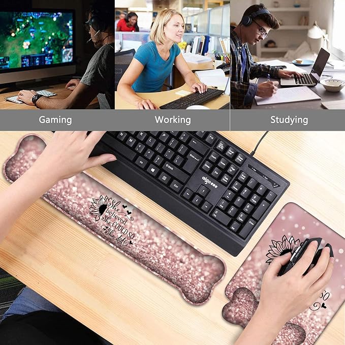 Ergonomic Mouse Pad Wrist Support and Keyboard Wrist Rest Set - Image 7