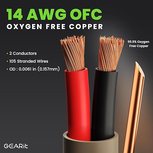 GEARit Outdoor Speaker Wire CL3 Rated, 14 Gauge Speaker Wire, Speaker Cable 100 - Image 3