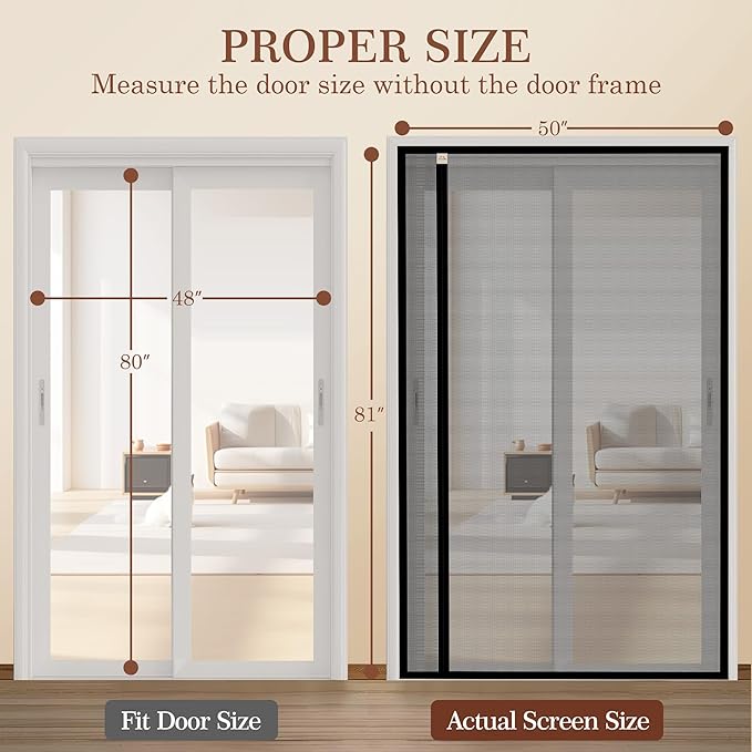 Yotache Reversible Left Right Side Opening Magnetic Screen Door Fits Door Size - Image 2
