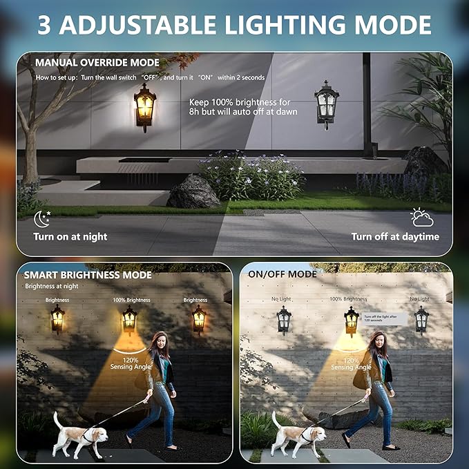 Motion Sensor Dawn to Dusk Outdoor Sensor Light Fixture Waterproof Porch Lights - Image 3