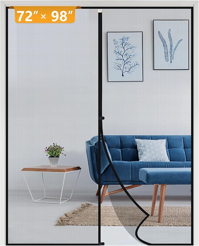 Yotache Wide Door Screen with Magnets Fits Door Size 72 x 98, Screen Size 74" x by yotache