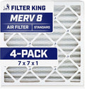 Filter King 7x7x1 Air Filter | 4-PACK | MERV 8 HVAC Pleated A/C Furnace Filters by FilterKing