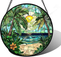 DASTOLL Stained Glass Window Hanging, and Mom 7.8 in by DASTOLL