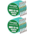 Fibergaga 10Pack-2M OM3 LC to LC Fiber Patch Cable, OD-2.0mm Fiber Optic Cable by Fibergaga
