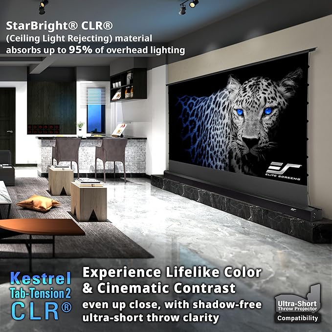 Elite Screens Kestrel Tab-Tension CLR, 101 inch 16:9, Ultra-Short Throw Ceiling - Image 7